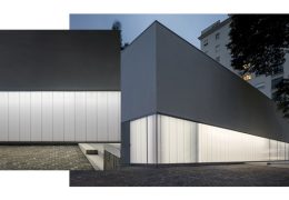 dinding polycarbonate pada fasad bangunan galeri seni